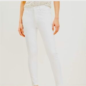 Loft high waist skinny ankle white jeans, size 28/6